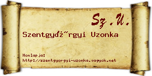 Szentgyörgyi Uzonka névjegykártya